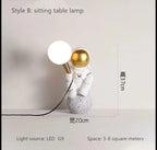 Astronaut LED Table Lamp: Modern Resin Desk Light for Kids Room, Space-themed Decor