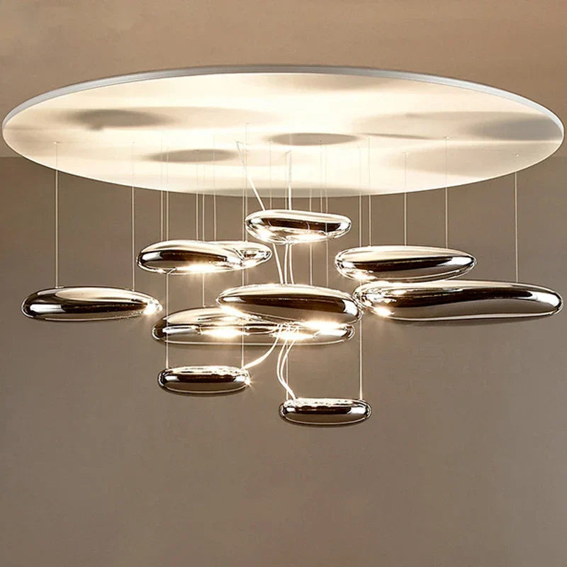 Mercury Collection LED Glass Pendant Lamp - Silver Luxury Designer Lighting