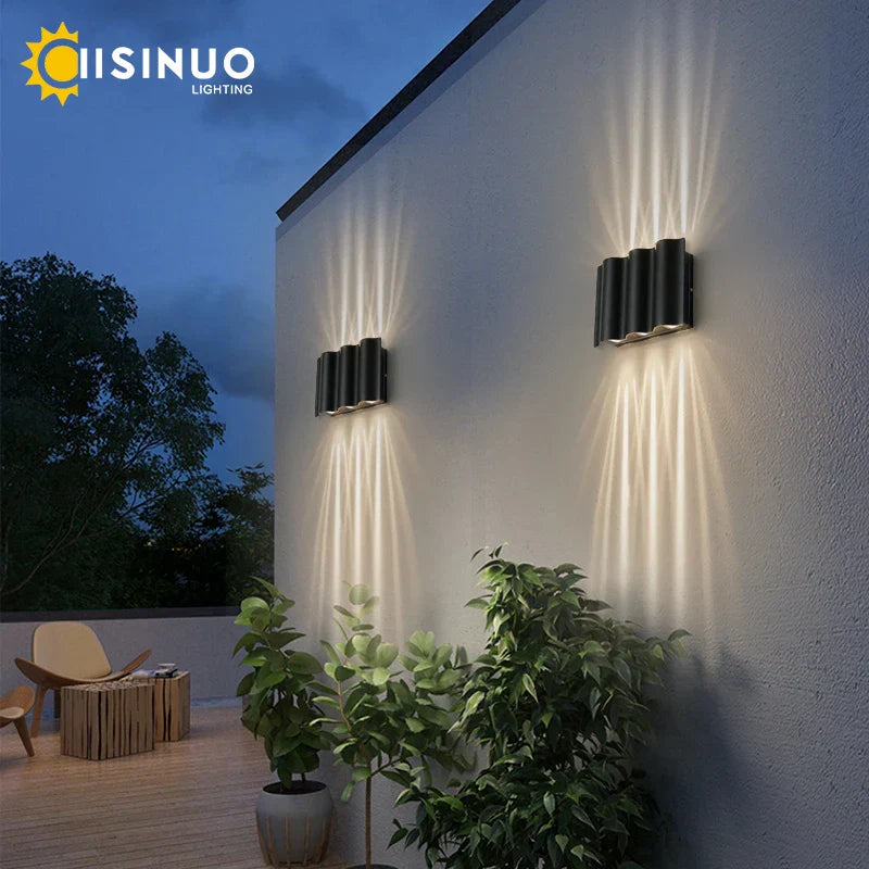 12W Black Outdoor LED Sconce Light IP65 Waterproof Alumunim Garden Villa Porch Lamp