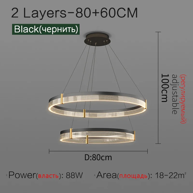 Luxury Nordic Chandelier LED Bedroom Living Room Lamp