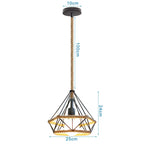 Diamond Cage Iron Pendant Light for Living Dining Bedroom