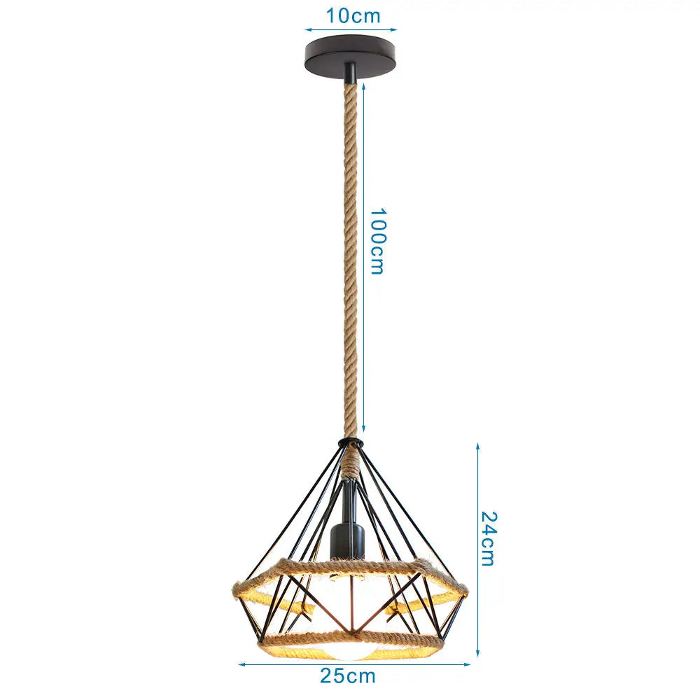 Diamond Cage Iron Pendant Light for Living Dining Bedroom