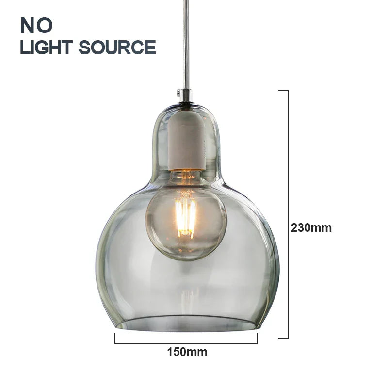 Glass Pendant Light: Modern Nordic E27 LED Hanging Lamp for Indoor Decoration