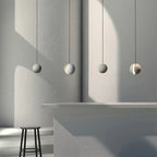 Industrial Moon Cement Pendant Light for Kitchen, Bar, and Bedside