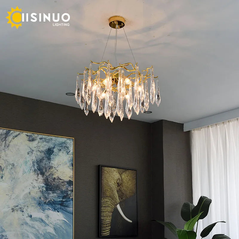 LED Crystal Chandelier: Luxury Home Decoration Living Room Hanging Lamp