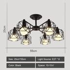 Modern Rod Iron Sputnik Chandelier Vintage Ceiling Lamp for Home Lighting