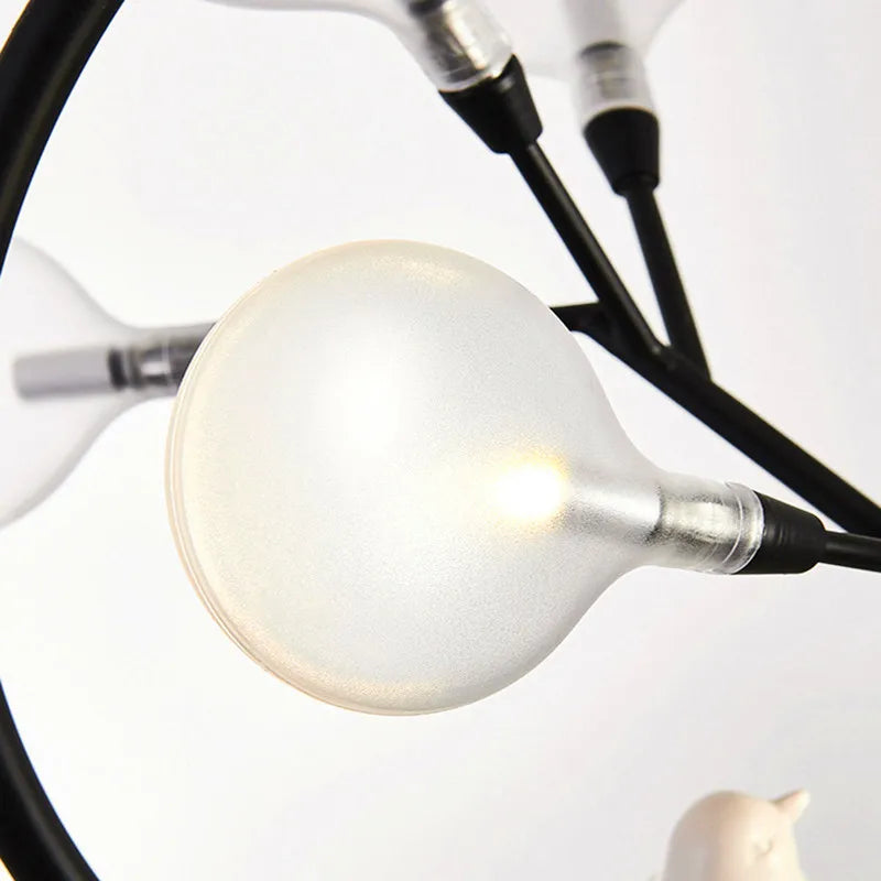 Branch Iron Black Gold Chandelier for Living Room Bedroom Kitchen Hallway