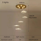 Lotus Leaf Acrylic Nordic LED Chandelier for Restaurant Living Room Hotel Villa