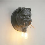 Bulldog Resin Wall Lamp for Living Room and Corridor Decor