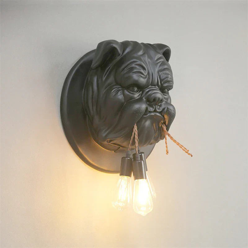 Bulldog Resin Wall Lamp for Living Room and Corridor Decor