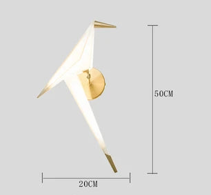 Origami Crane Perch Gold Floor Lamp - Creative Acrylic Design for Home Decor
