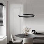 LED Chandelier: Round Rings Pattern, Gold, Modern Design for Living, Dining, Bedroom, Kitchen.