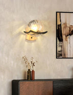 Japanese Moon Wood Wall Lamp - Minimalist Design - LED Sconce Lights