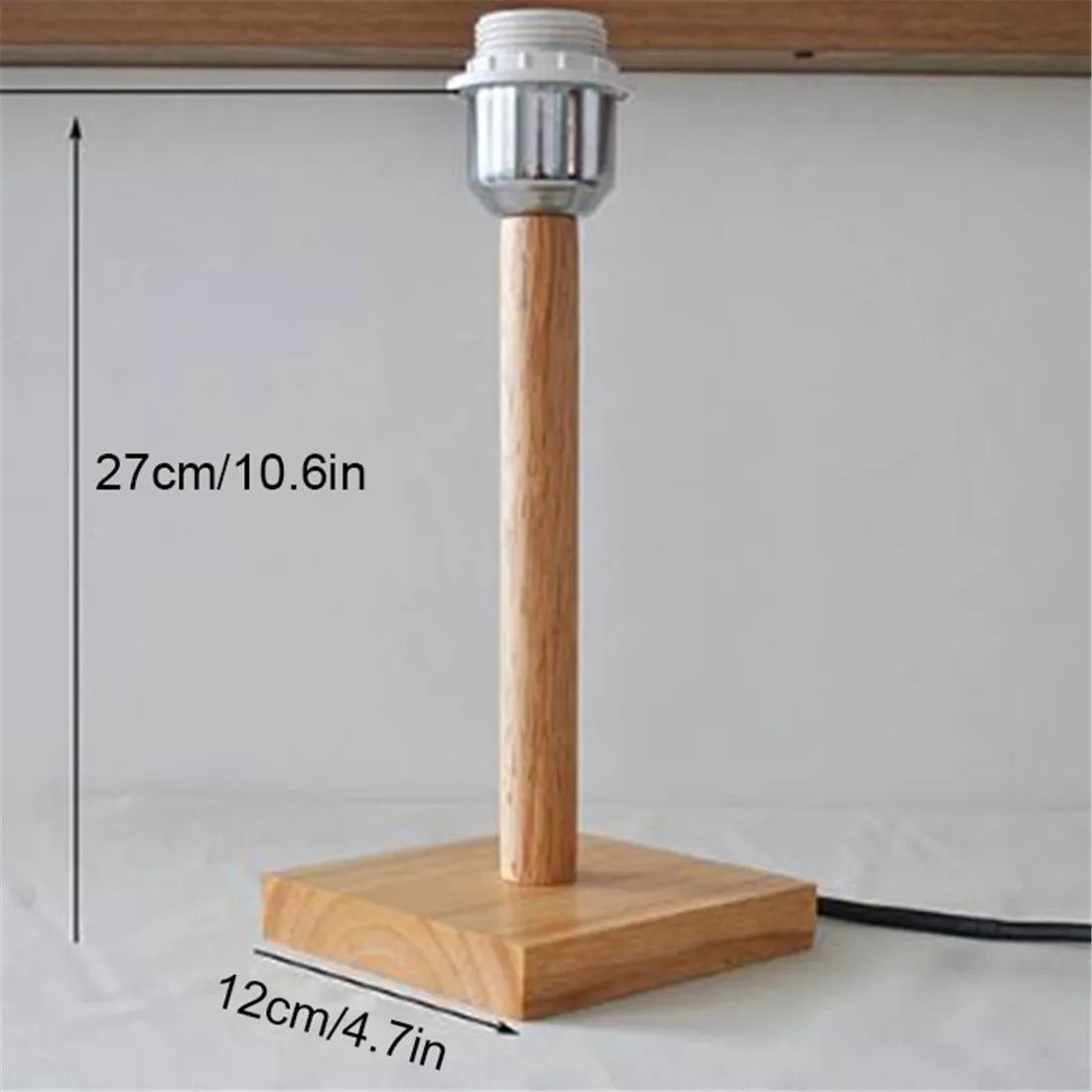 Square Wooden Lamp Base Holder with On/Off Switch for DIY Industrial Table Lamp Decor