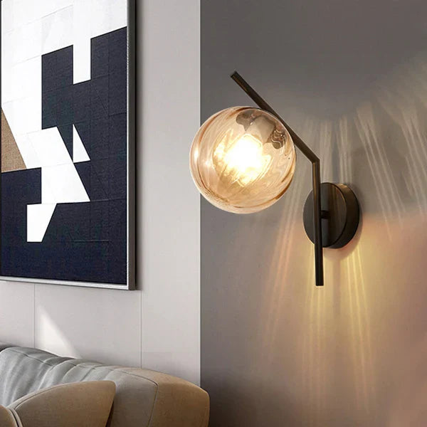 Nordic Glass Wall Lamp Modern LED Bedroom Living Room Light Fixtures