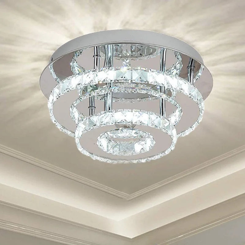 Stainless Steel LED Crystal Chandeliers: Elegant Lighting Fixture for Home Decor
