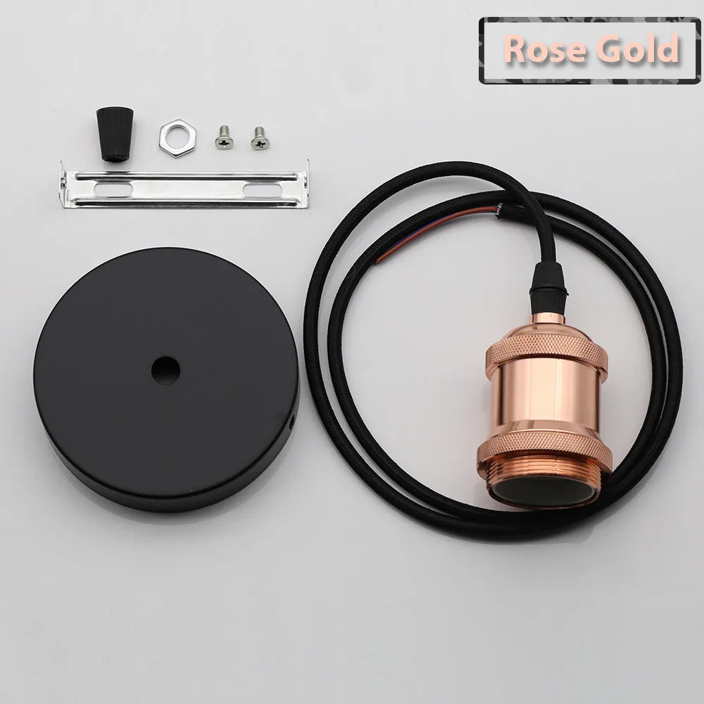 Vintage E27 Socket Pendant Lights with Edison Bulb Lamp Bases