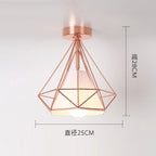 Rose Gold Iron Ceiling Light for Chic Home Decor, Modern Nordic Design
