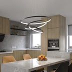LED Circle Rings Pendant Lights: Modern White/Gold/Black Luster Lamp for Home Lighting
