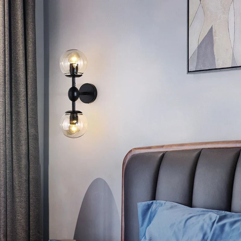 Glass Beans Wall Lamp Sconces LED Light Fixture for Home Deco Bedroom Hallway