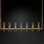 Glass Chandelier Pendant Lamp with E14 LED, Chrome Finish, Retro Design