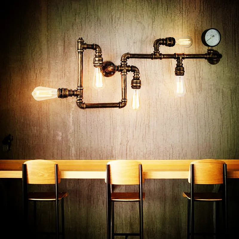 Retro Pipe Wall Lamp | Industrial Nordic Design for Home, Bar, Dining Room
