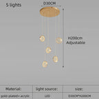 Modern Golden Round Acrylic Stair Chandelier by - Elegant Designer Lighting for Home