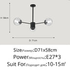 Glass LED Chandeliers: Modern Dining Room Bedroom Living Room Pendant Lights