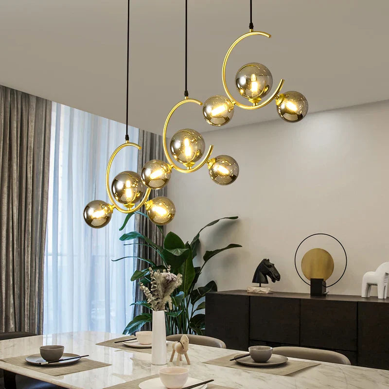 Glass Ball Pendant Light | Modern Nordic G9 LED Lamp for Living Room & Bedroom