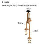 Spider Chandelier Hemp Rope Pendant Light Vintage Industrial Ceiling Lamp