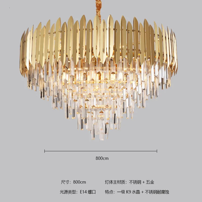 Crystal Chandelier: Modern Dining Room Lighting for Bedroom, Villa, 2024 New Collection