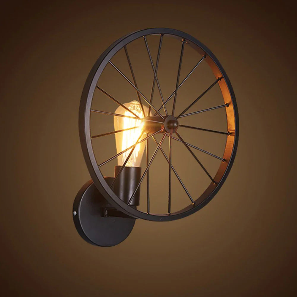 Metal Wheel Vintage Wall Sconce Industrial Lamp for Cafe Bar Restaurant Decoration