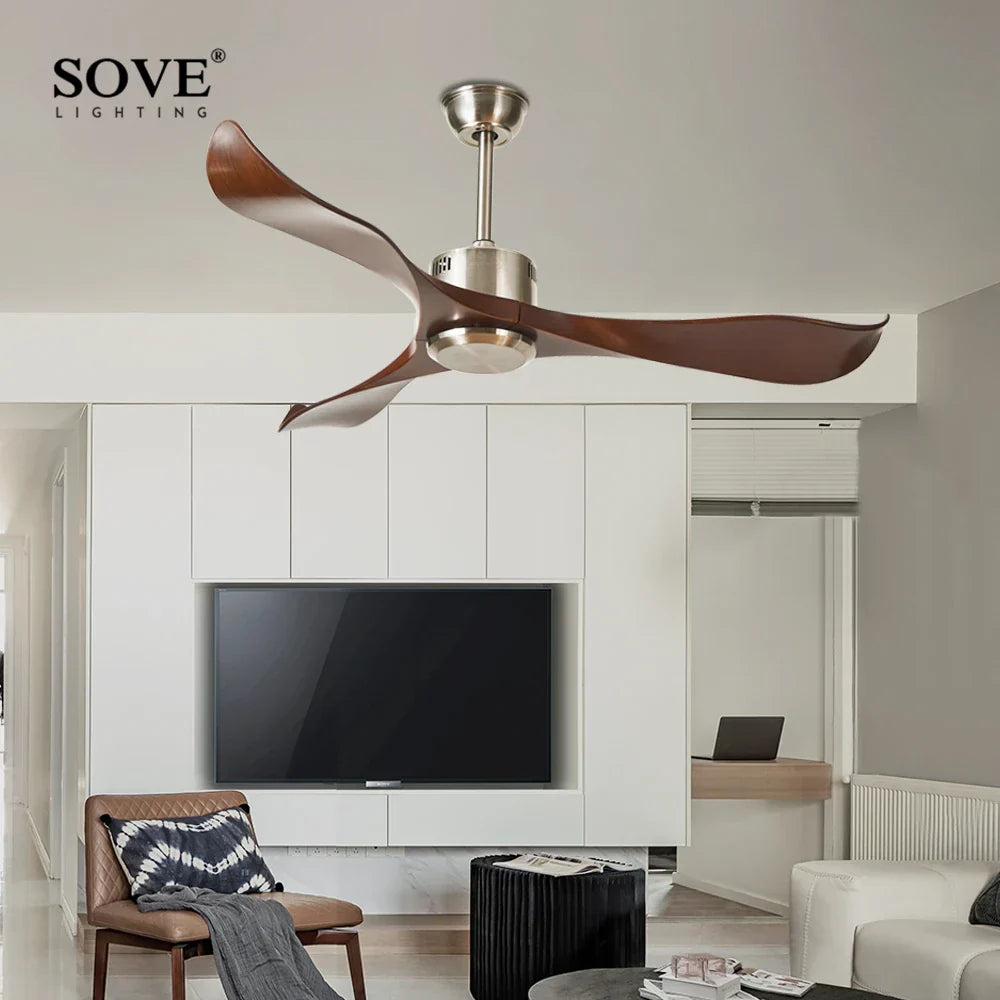 52" DC Remote Control Plastic Blade Ceiling Fan (No Lights)