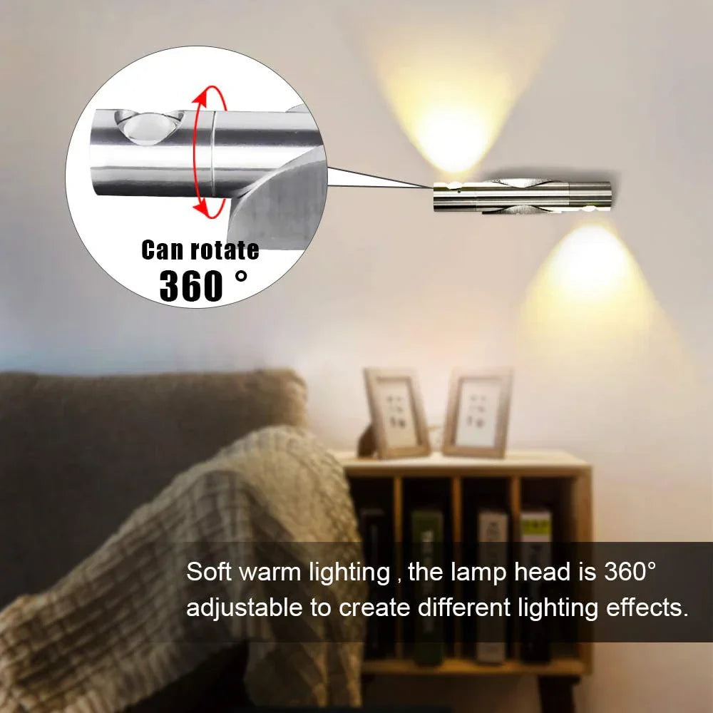 Rotatable LED Wall Light for Indoor Bedroom Home Decor