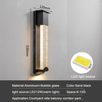 Crystal Outdoor LED Wall Light with PIR Motion Sensor, IP65 Waterproof Sconce Luminare