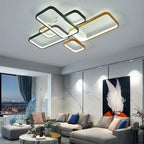Black+Gold Modern LED Chandelier for Living Room Dimmable Nordic Minimalism Lighting