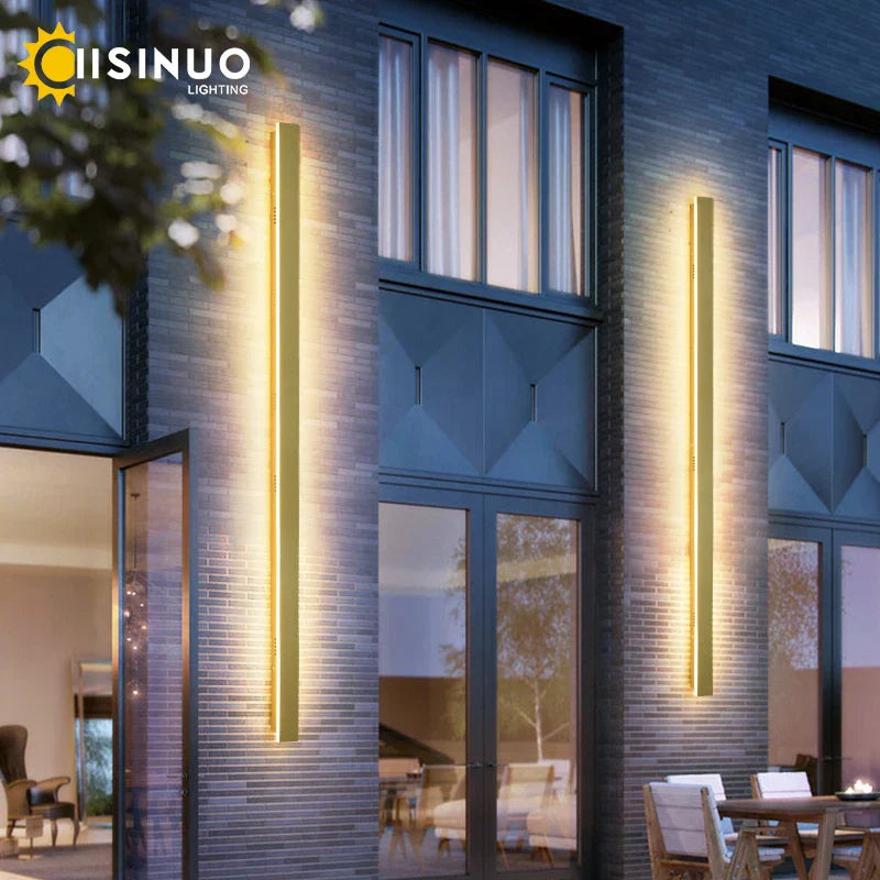 LED Wall Lamp: Waterproof, Dimmable, Aluminum, Outdoor Sconce Light - Gold