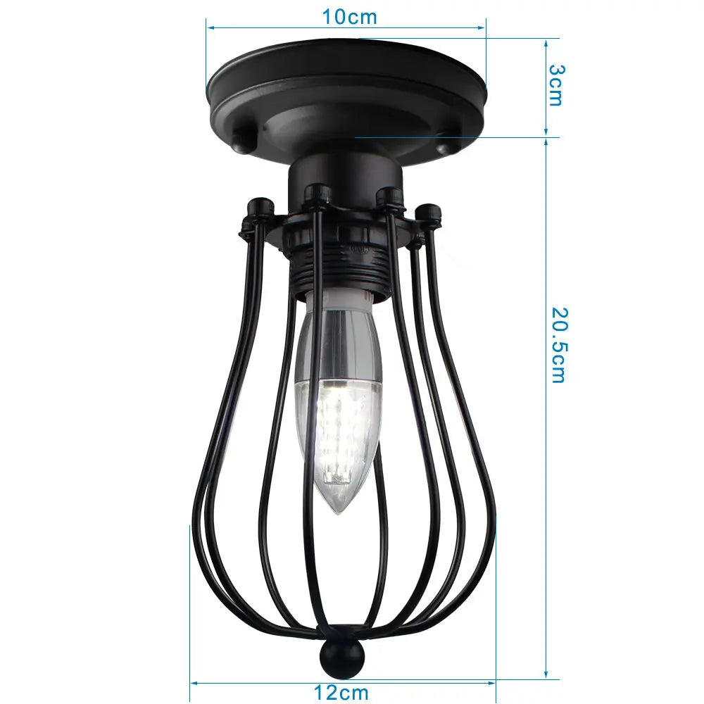 Adjustable Industrial Wall Light Rustic Wire Metal Cage Sconce