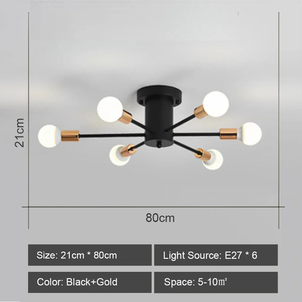 LED Metal Chandeliers for Living Room - Stylish Ceiling Light for Home Decor