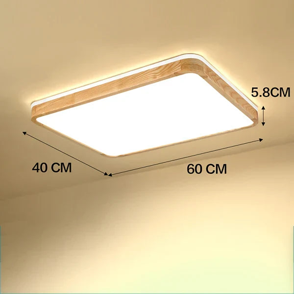 Nordic Wood Ceiling Light Ultra-thin LED Modern Bedroom Lamp