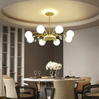 Nordic Crystal Glass Chandelier with E27 Lamp Holder for Livingroom Bedroom Diningroom by Afralia™