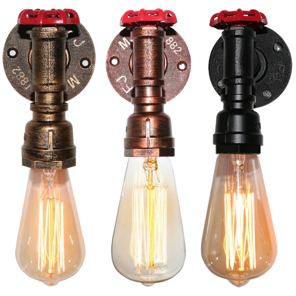 Retro Industrial Water Pipe Wall Light LED Sconce Fixture for Home Restaurant Bar