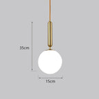Glass Ball LED Pendant Light for Bedroom and Bar, Modern Globe Hanging Ceiling Lamp