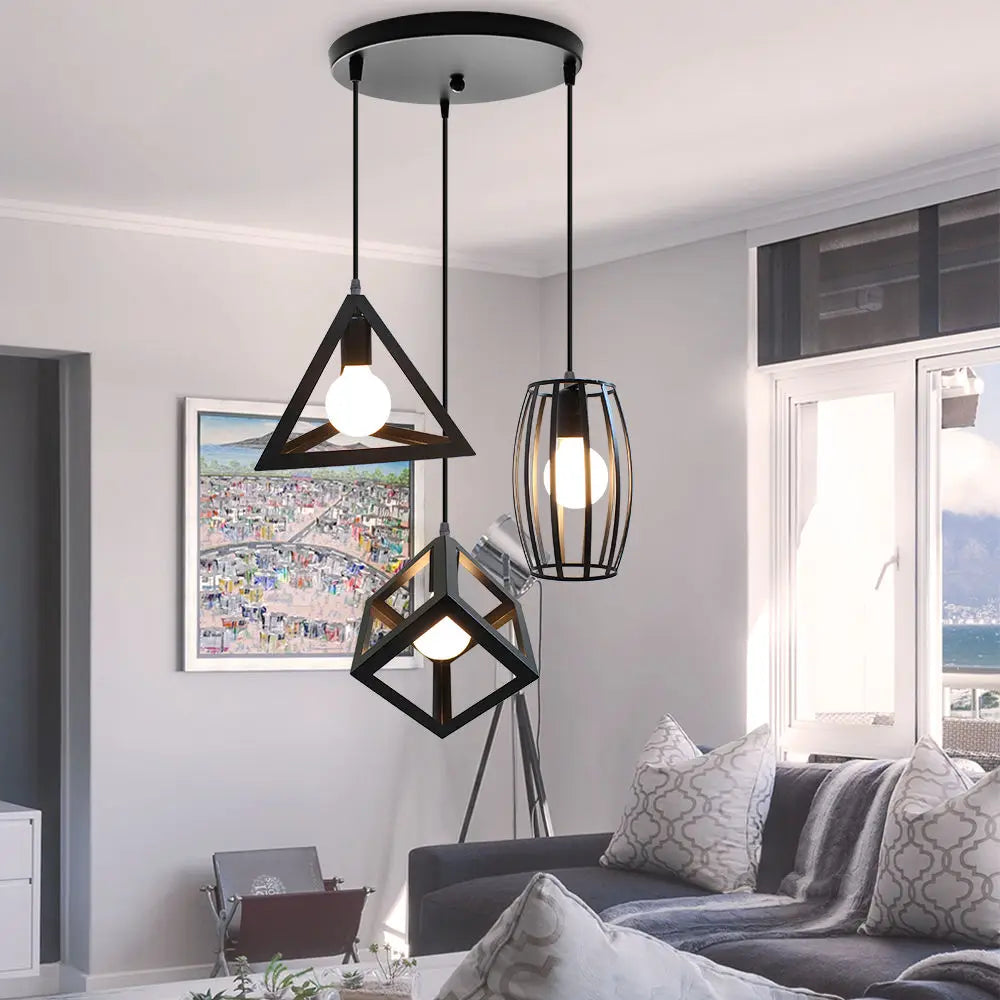 Vintage Industrial Pendant Light LED Ceiling Chandelier for Home Kitchen