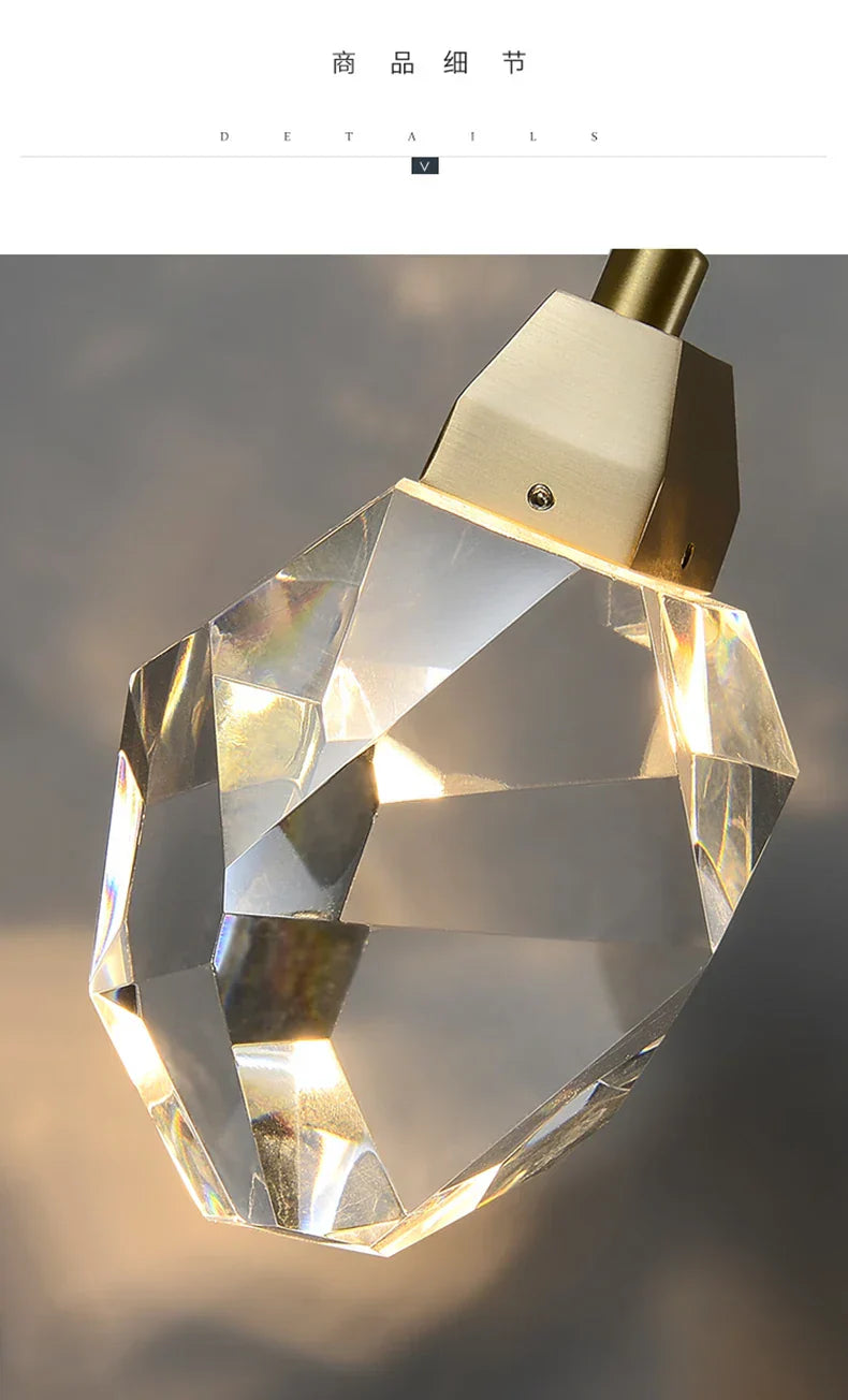 Crystal Golden Wall Sconce for Modern Indoor Lighting Decor