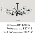 Glass LED Chandeliers: Modern Dining Room Bedroom Living Room Pendant Lights