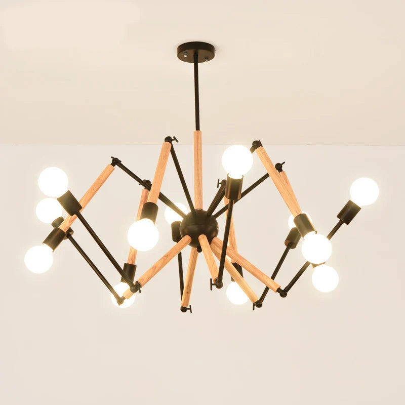 Spider Pendant Lights - 6/8/12 Arms, Black/White Suspension for Dining & Living Room