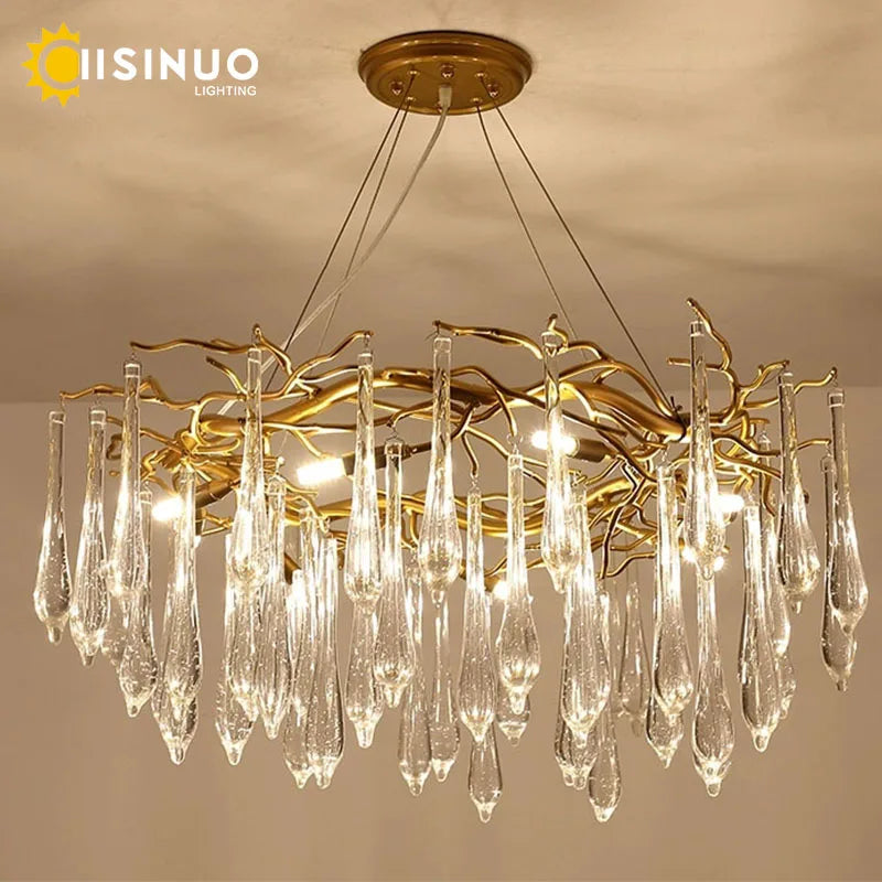 LED Crystal Chandelier: Luxury Home Decoration Living Room Hanging Lamp