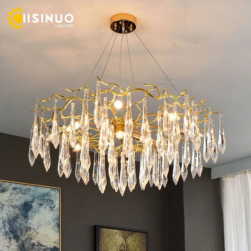 LED Crystal Chandelier: Luxury Home Decoration Living Room Hanging Lamp