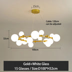 Nordic Glass Ball Pendant Light Gold/Black Dining Living Room Decor Afralia™